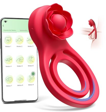 Penisring Vibrator Sex Spielzeug für die Männer,Cockring mit Vibrator Klitoris Stimulator Sex Toys mit 10 Vibrationmodi,Sex Spielzeug für die Paare Frauen Extrem Sex APP Kontrolle