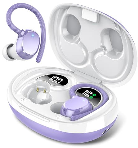 QXQ Auriculares Inalambricos Deportivos, 60H Cascos Inalambricos in Ear 5.3 HiFi Estéreo con 4HD Micro y Cancelacion Ruido ENC, Dual LED Pantalla, IP7 Impermeable