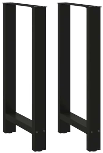 vidaXL Gambe per tavolo da bar nere 2 pz 50x(90-91) cm in acciaio