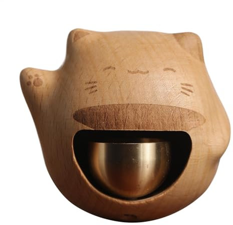 Timbre magnético para puerta de tiendas, campana de madera para gatos, campanillas de viento creativas de la suerte, campanillas de puerta magnéticas, campanillas de madera para gatos, campanillas de