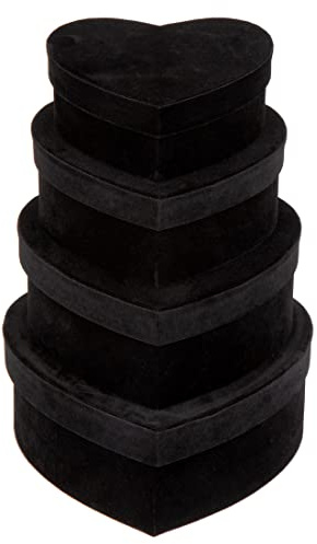 Oairse 4er-Set Geschenkbox Herzform Aufbewahrungsbox mit Deckel Geschenkschachtel Samt Blumenbox Ordnungsboxen Karton Schmuckschachtel Geschenkbox Geburtstag muttertagsgeschenk