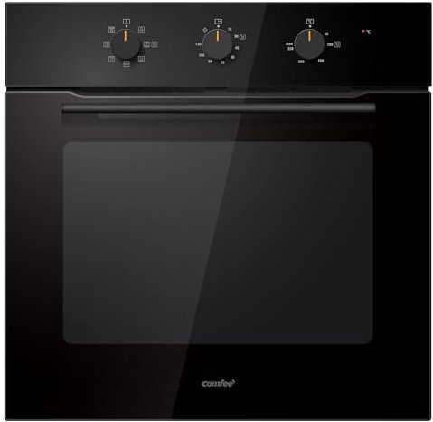 Comfee' CBO60M80M1-BK Four encastrable de 60 cm, 60 litres, avec 8 fonctions, frire à air, la cuisson en plusieurs phases, la porte amovible, facile à nettoyer, netoyage à la vapeur, Noir