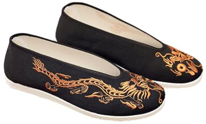 Yummsion Chaussures Traditionnelles,Kung Fu Tai Chi Arts Martiaux Chaussures,Chaussures en Toile Femme Hommes,Unisexe,Confortable,Léger,pour Arts Martiaux Tai Chi,Qi Gong,Kung Fu Wing Chun