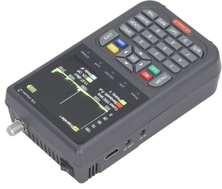 VELATEMOR Localisateur de Satellite Numérique Portatif pour Récepteur de Signal DVB S2X S2 S Localisateur de Recherche en Boucle pour Installation de Télévision par Satellite Écran de 3,5 Pouces