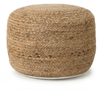 HAPPERS Puff Yute Lorena. reposapiés, Taburete bajo, otomana, diseño Exclusivo con Relleno Incluido