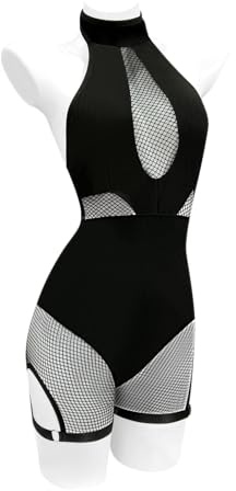 KORURACLUB Black Lingerie Corset Bodysuit Turtleneck Bodysuit | Bondage Corset Top Sexy Lingerie