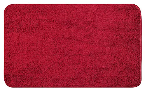 MIULEE Teppich Badematte Badezimmerteppich Bettvorleger rutschfest Badteppich Badvorleger Saugfähige Duschvorleger Waschbar Fussmatte für Wohnzimmer Schlafzimmer Badezimmer 50x80 cm Rot