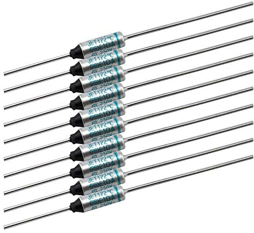 10 Stück SF169E-172 Grad thermische Sicherung 10 A 250 V für Elektro-Motor-Transformator, Industrie- und Haushaltsgeräte.