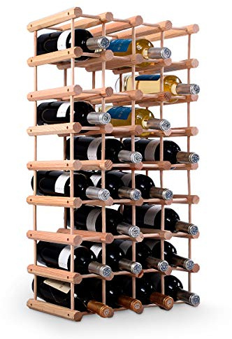 GOPLUS Étagère à Vin Modulable en Bois de Pin | Casier à Bouteille Grande Capacité, 36 Bouteilles, 85 x 44 x 24 CM