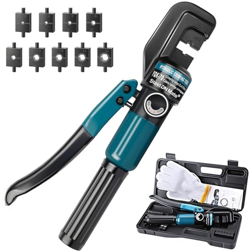 Steel DN Mate Upgrade Hydraulic Crimping Tool/Hydraulic Crimper with 9 Dies for Stainless Steel Cable Railing System 1/8, 5/32 to 3/16, Cable Railing Hardware Hydraulic Crimping Tool DC03
