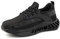Hitmars Safety Trainers Mens Womens Safety Shoes Steel Toe Cap Trainers Lightweight Work Boots S3 S2 S1 Protective Industrial Breathable Pure Black Size 8.5