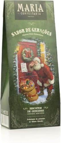 Galletas de Jengibre - Maria Confeitaria - Caja de 150g - Elaboradas Artesanalmente - Ideales para Acompañar el Té o el Café - Producto Gourmet de Origen Portugués