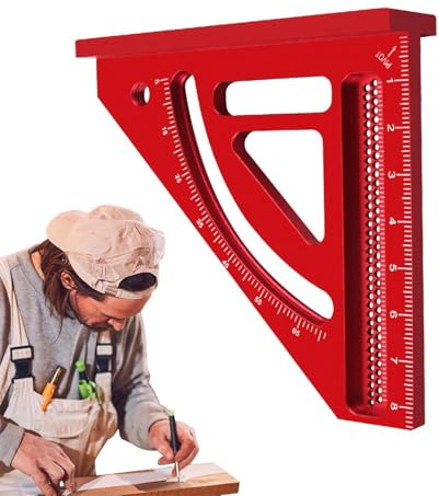 Regla de medición multiángulo, herramienta de medición de ángulo de 5 a 65 grados, triángulo, diseño de aleación de aluminio, escritura de carpintero, herramienta de trazado de carpintero multiángulo