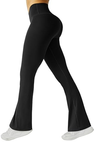Fritidsbyxor dam, dambyxor stretch, yogabyxor, lediga arbetsbyxor, hög midja, fritidsbyxor, affärer, utsvängda leggings, sportbyxor, svart, XXL