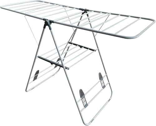 Homefront Clothes Airer Dryer Rack Horse, Lightweight And Foldable Design, Adjustable Side Wings With Fitted Shoe Racks, Holds a Large Amount of Washing, Suitable for Indoor And Outdoor Use