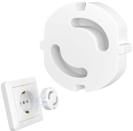 24 Piezas Protector de Enchufes para Bebés y Niños - Cubre Enchufe Blanco Tipo F, Tapa Enchufes Sin Pegar, Protección para la Seguridad Infantil en el Hogar, Protege enchufes