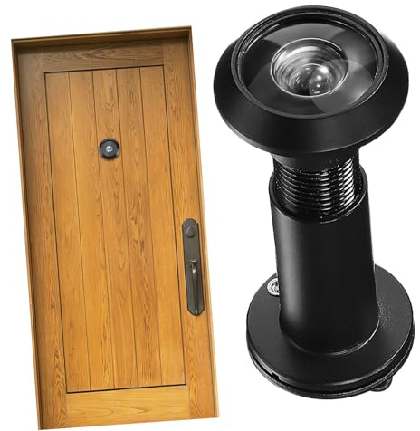 BAZEITFLOW Visionneuse de Porte en Alliage de Zinc Noir pour Porte D'entrée Angle de Vue 220 Degrés, Cache-jonction, pour Sécurité Maison et Appartements