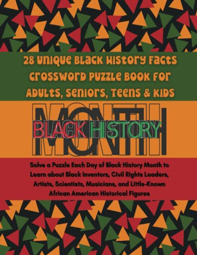 1500 Pieces Jigsaw Puzzles for Adults 28 Unique Black History Facts Crossword Book Seniors, Teens & Kids: Solve a Daily to Learn About Black Inventors, Civil ... African American Historical Figures