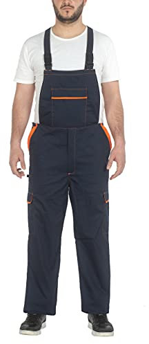 C.B.F. Balducci Group Salopette Da Lavoro Multitasche Uomo Donna (Blu/Arancione, L)
