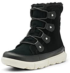 Sorel Explorer II Joan WP wasserdichte Winterstiefel für Damen, Schwarz (Black x Fawn), 40.5 EU