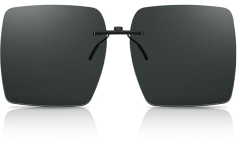 Goiteia Polarized Clip On Sunglasses Over Prescription Glasses Men Women,Compact Fit,Non-Flip Up(62 * 52mm)