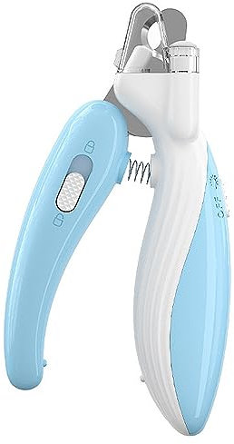 Krallenschere für Katzen mit LED, Krallenschneider für Hundewelpe, Krallenpflege Schneider für Haustiere Nagelknipser mit Spritzfest Sicherheitsschutz