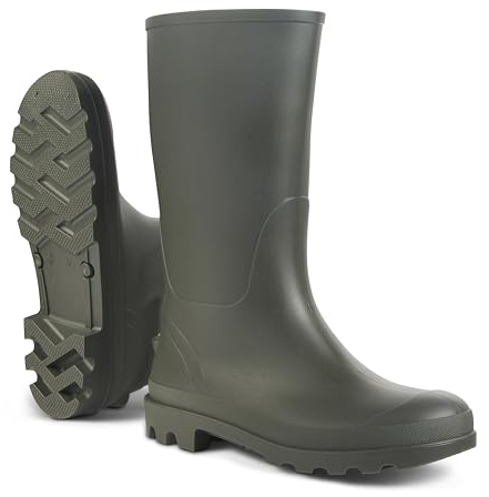 JUJU Bottes en caoutchouc imperméables pour enfants | Style facile à enfiler | Matériaux durables et confortables, kaki, 31 EU