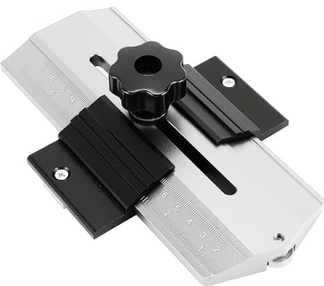 Guía de Plantilla para Sierra de Mesa con Plantilla de Corte Fino, Guía de Corte Delgada para Realizar Cortes Repetitivos en Tiras Estrechas, Herramientas de Carpintería (SILVER)