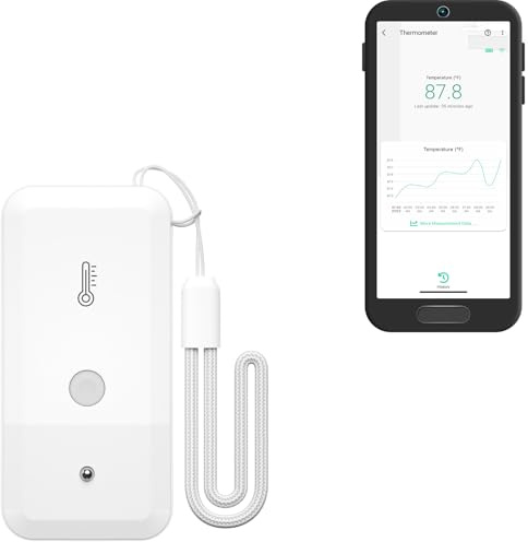 YoLink Smart Wireless Thermometer, Wide Temp Range for Freezer, Fridge, Green House, Pet Cage, App, Emails, Text/SMS alerts, up to 5 Years Battery Life- Hub Required