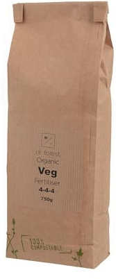Dr Forest Organic Veg Fertiliser 4-4-4 - Balanced Plant Food for Leafy Growth - Made with Organic Ingredients, No Slaughterhouse Waste - for Vegetables, Salads, Brassicas and Seedlings