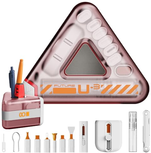 Set pulizia tastiera Cymwer 20 in 1, set pulizia multifunzione, set pulizia laptop per cellulare, computer, schermo, fotocamera, set pulizia elettronica con porta cellulare e portapenne