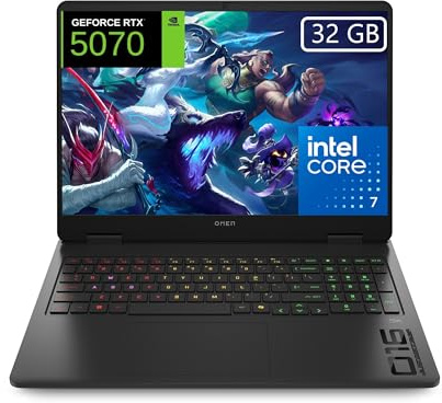 HP OMEN 16-am0001ns - Ordenador portátil Gaming 16 2K (Intel Core 7-240H, 32GB RAM, 1TB SSD, NVIDIA RTX 5070, FreeDos) - Negro - Teclado QWERTY Español