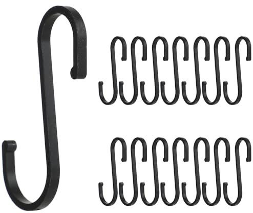Ganchos en Forma de S 15 Piezas Ganchos para Colgar Aluminio Resistente Ganchos de Metal Multiusos para Cocina Armario Baño Jardín y Oficina para Colgar Ollas Tazas Ropa Toallas