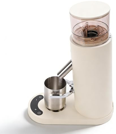 Dpofirs Molinillo de café de Burr, Molinillo de café de Dosis Individual Eléctrica, con 60 Configuraciones de Rutina, 80 G de Capacidad, Soporte de Portafiltro para Espresso Goteo Francés (685