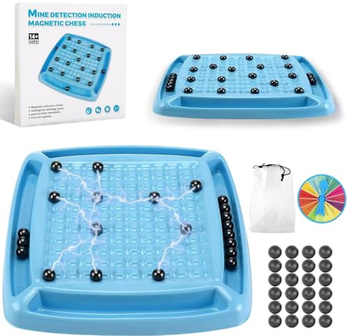Gioco di Scacchi Magnetico con Set Di Ruote della Punizione, Gioco Magnetico da Tavolo, Pietre Magnetiche a Scacchi, Set di Accessori per Feste per Riunioni di Famiglia, Viaggi, Campeggio