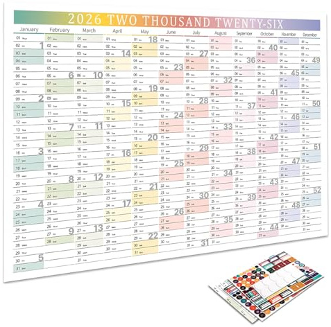Androxeda Calendario Annuale 2026 Da Parete Grande Formato Planner (74 X 52 Cm), Planner Murale Ideale Per Potenziare L'Organizzazione Familiare, Gli Studi E Il Lavoro, Per Ufficio Casa E Scuola