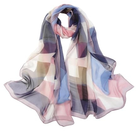 CATASTRBT Sciarpa da Donna Sciarpas Floreale Estiva con Motivo Floreale Colorati Leggero Foulard Estivo Sciarpe-Alla Moda Floreali Foglie 160x50 CM per Vacanze Estive Matrimonio Spiaggia (C)