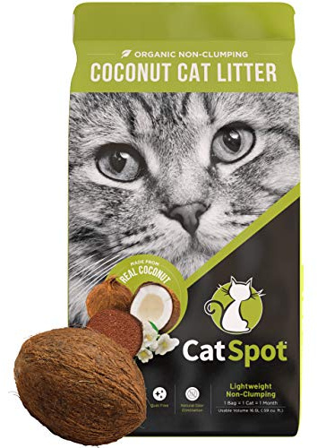 CatSpot Coconut Cat Litter – Non-Clumping, 100% Natural Coconut Coir, Lightweight, Low Dust, Odor Control, Chemical-Free Cat Litter for Indoor Cats (5 LB)