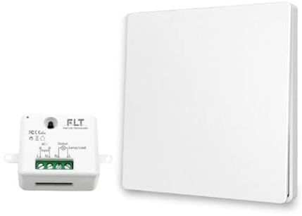 Interrupteur sans fil et sans pile Auto alimenté - Écologique - Qualité Pro - Va et vient RF 1 télécommande mural + 1 relais radio encastrable - Longue Distance - Intérieur Extérieur IP64