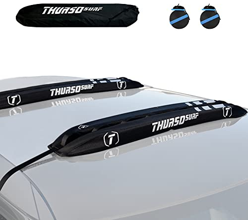 THURSO SURF Universal Dachgepäckträger Weich für Auto - Für Kajak, SUP, Ski, Snowboard - 18 cm Basis, Daisy Chain, 5 m Spanngurte mit Metallverschlüssen (Standard)