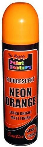YSAMAX 1 x Orange Fluorescent Neon Spray Paint, Matte Interior Exterior Decoration, Home, Office, Garden, Excellent Coverage and Adhesion,
