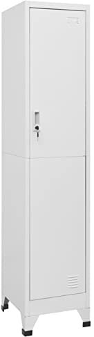 JUNZAI Armario taquilla, Armario Oficina, Casillero De Acero, Taquillas Vestuario, Armario Metalico, Muebles para Escobas Y Fregonas, 38x45x180 cm