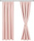 JIUZHEN Verdunklungsvorhänge Gardinen mit kräuselband Vorhang Blickdicht Gardinen Wohnzimmer Vorhänge Schlafzimmer Thermovorhang Pink, H225 x B140 cm,2er Set