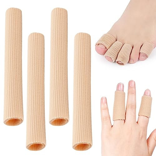Lot de 4 Protection Orteils en Silicone Découpable,Tube de Coussin D'orteil,Protège Orteils,Bandage de Tube de Protection des Doigts en Gel Doux pour Cors,Ampoules,Callosités,Orteils et Doigts (4PCS)
