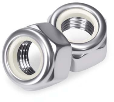 5/16-18 (30 Pack) Nylon Insert Locknuts, 18-8 (304) Stainless Steel Bright Finish Full Thread Anti Corrosion Coarse Lock Nut Commercial Grade Hardware Nuts for Boats, Dock, Car