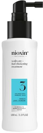 NIOXIN System 3 Scalp + Hair Treatment - Soin pour Cuir Chevelu et Cheveux Colorés, Secs, Abîmés, Chute Modérée - avec Biotine et Niacinamide (100 ml)