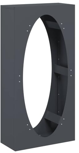 vidaXL Vedställ antracit 50x23x100 cm kallvalsat stål, öppen spis vedhållare, stockhållare, stockstativ, inomhus vedförvaring, vedställ, stockställ