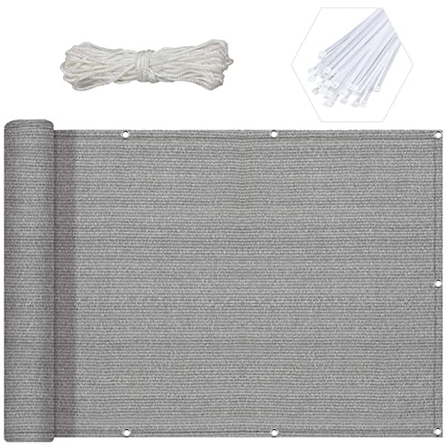 Sonnensegel 1,6 x 7 m, Terrassenüberdachung, UV- & Windschutz für Garten & Strand, Grau Sonnenschutz für Deck, Hinterhof und Außenbereich