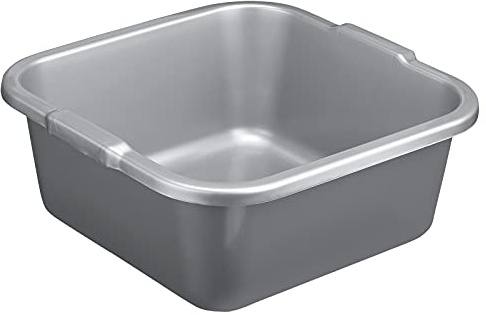 Fußbad Schüssel, Universell viereckige Fuß-Badewanne, Kosmetex, Silber-Grau Farben 39x39 cm