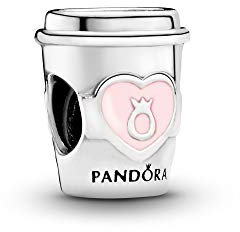 Pandora Passions Charm Tasse de café en argent avec émail rose